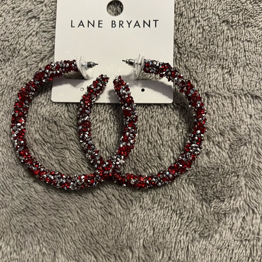 Lane Bryant Red Hoop Earrings